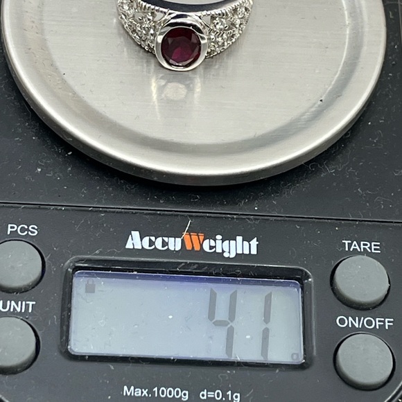 Vintage 925 Sterling Silver Red Oval Ring - Size 6, 4.1g - Picture 17 of 17